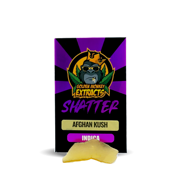 Golden Monkey Extracts Afghan Kush Shatter available for purchase online in Canada.